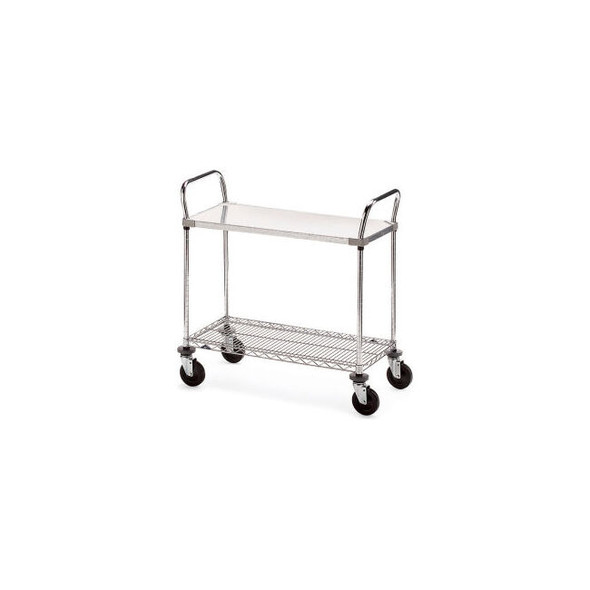 Metro Super Erecta Brite Wire Utility Cart w/3 Shelves 800 lb. Capacity 60""Lx24