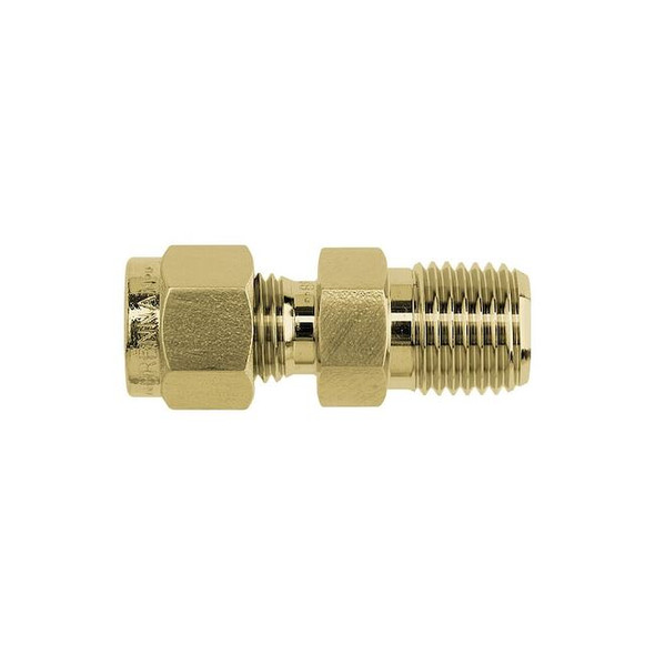 Brennan Industries Strt, Brass, Tube 1/4 in, MNPT 1/4 in N2404-04-02-B