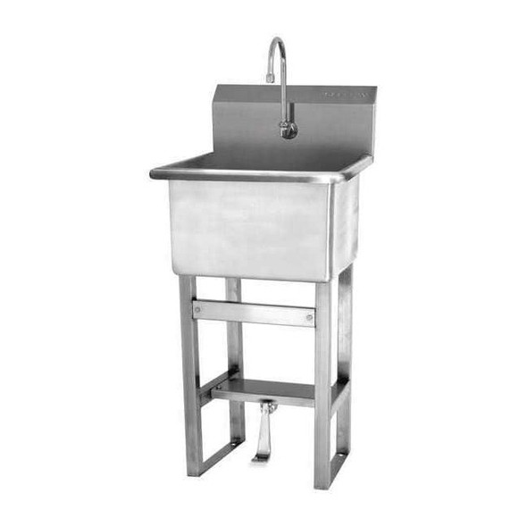 Utility Sink 18 in x 18 in, 1, 1, Floor Mount, 14 ga. 304 Stainless Steel