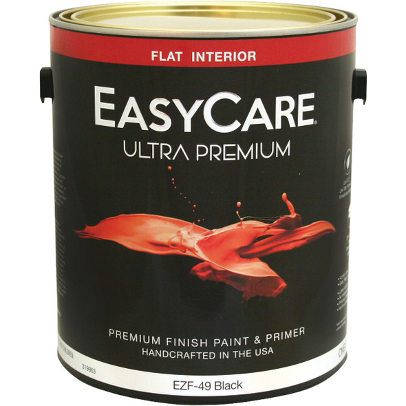 EasyCare Ultra Premium Flat Interior Wall Paint, Black, 1 Qt. EZF49-GL