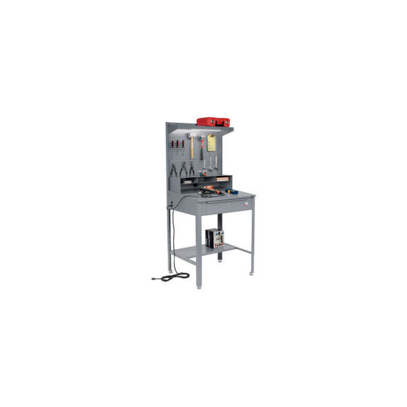 Global Industrial Sloped Shop Desk w/ Riser & Pegboard Panel 34-1/2""W x 30""D G