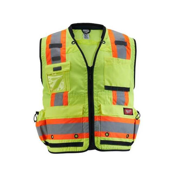 Class 2 Surveyor's High Visibility Yellow Safety Vest - Large/X-Large