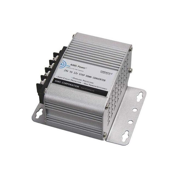 Aims Power DC to DC Converter, 24V DC to 12V DC, 0 Hz, Aluminum CON5A2412