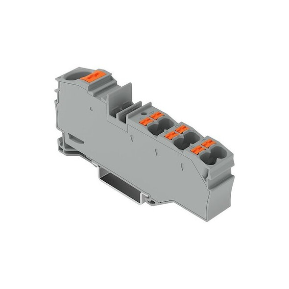 Wago TermBlock,3.43"L,1.71"W,0.5"D,Gry,1Pole 2216-8031