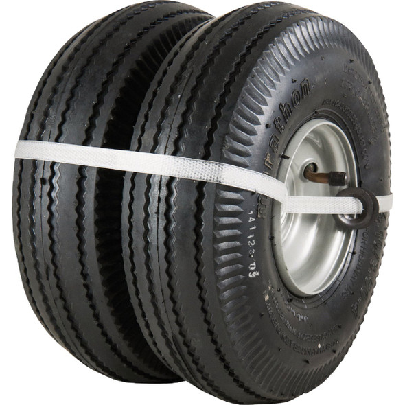 Marathon 4.10/3.50 - 4 In. Pneumatic Utility Tire & Wheel Assembly (2-Pack)