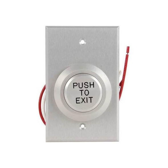 Dortronics Push to Exit Button,24VDC,Wt/Blk Button W5287-P23DAxE1
