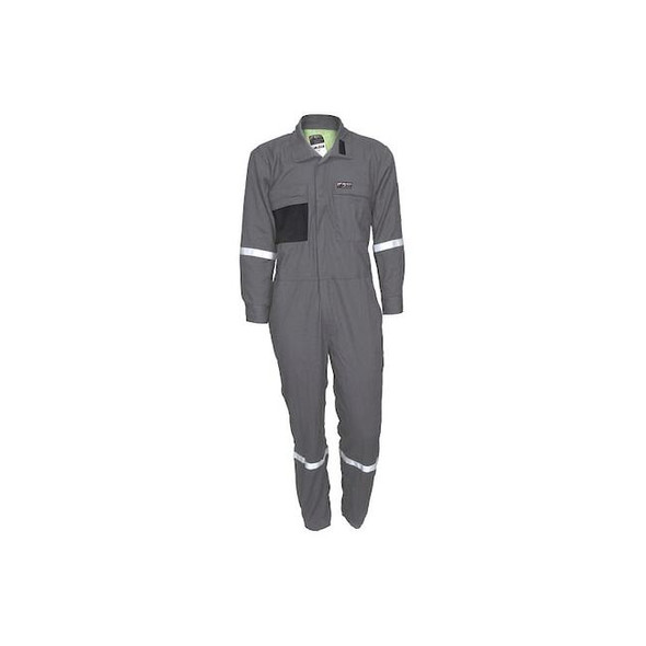 Coverall, 8.9 cal/sq cm ATPV, XL, 32 in Inseam, FR Inherent Blend, Zipper