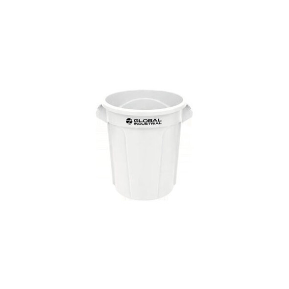Global Industrial Plastic Round Trash Can 20 Gallon White