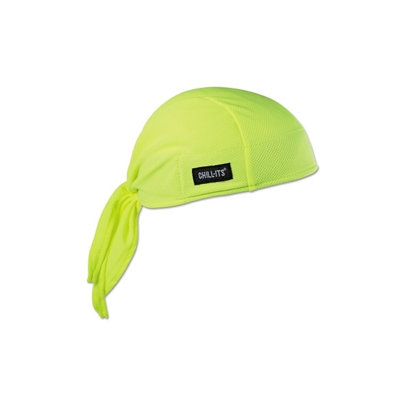 Chill-Its 6615 High-Performance Dew Rags, 6 in X 20 in, Hi-Vis Lime Pack of 6