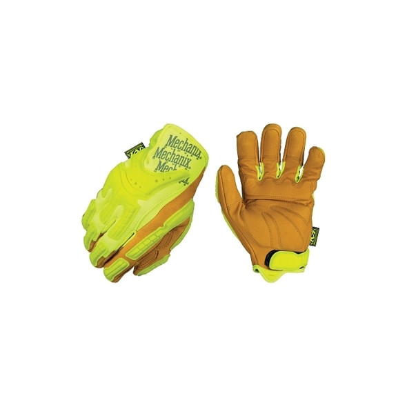 Hi-Viz CG Heavy Duty Leather Work Gloves, Hi-Viz Yellow, Medium