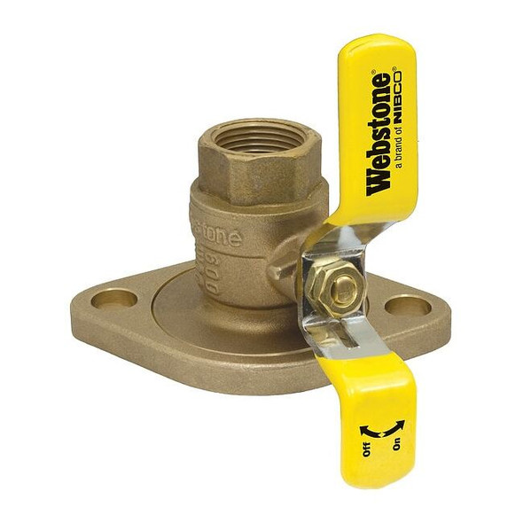 Webstone 1-1/4" Flanged 3-Way Brass Rotating Ball Valve 41405HV