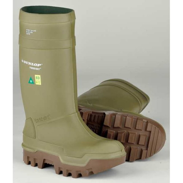 Dunlop Men's Dunlop Rubber Boot, Steel Toe, 16" Height, Green, 7 E662843