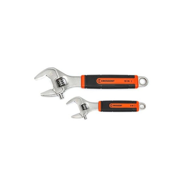 Crescent Adj Wrench Set,6/10in,Chrome,Cush Grip AC3610CVS