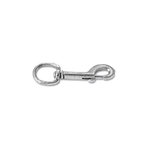 Snap Hook, Malleable Iron and Steel, Swiveling Round Eye Bolt, 3/8 in Hook Opening, 4 in L, 110 lb