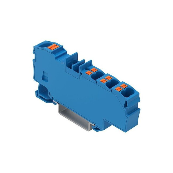 Wago TermBlock,2.91"L,1.3"W,0.35"D,Bl,1Pole 2206-8034