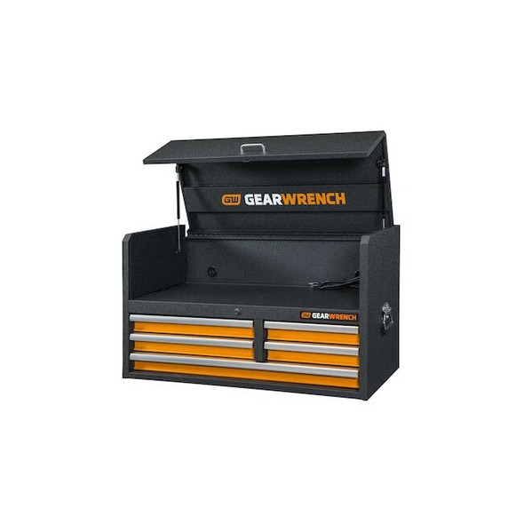 Gearwrench Tool Chest, 5 Drawer, Black/Orange, 41 in W 83244