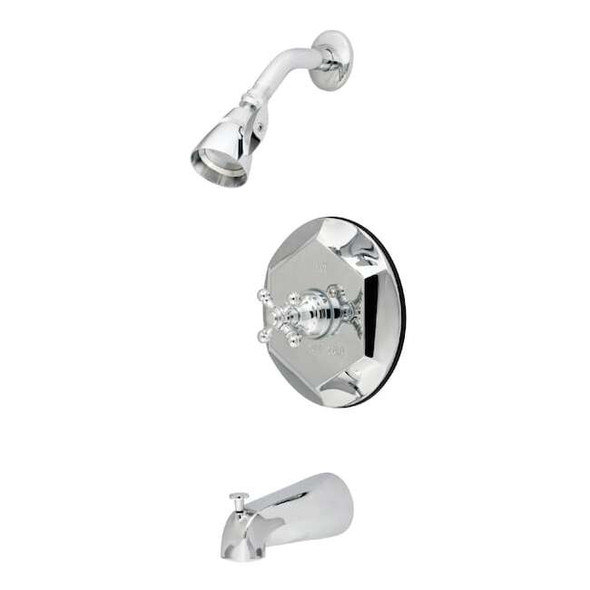 Kingston Brass Tub and Shower Faucet, Polished Chrome, Wall Mount KB4631BX