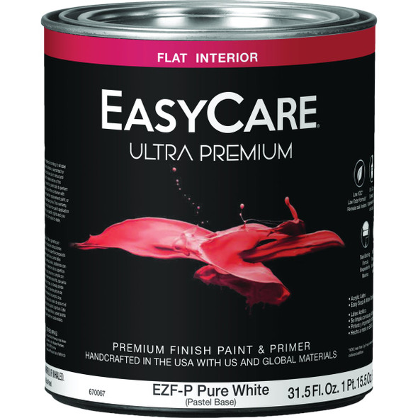 EasyCare Ultra Premium Flat Interior Paint, Pastel Base, 1 Qt. EZFP-QT