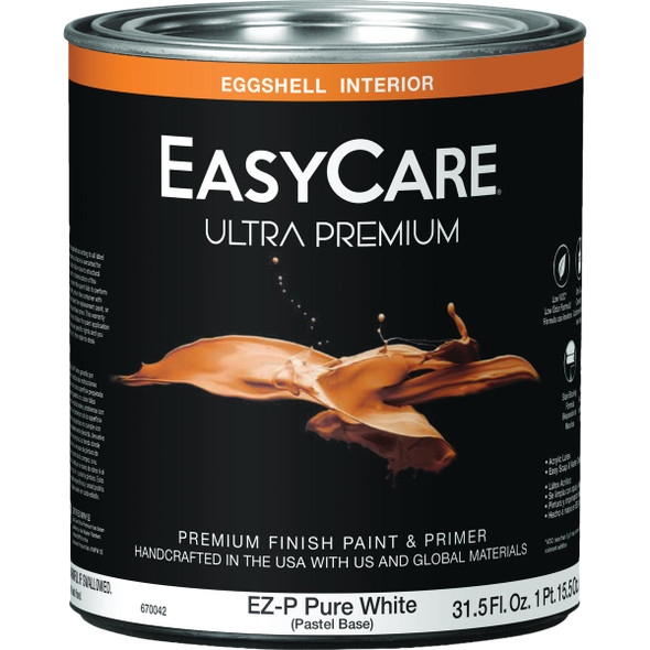EasyCare Ultra Premium Eggshell Interior Paint, Pastel Base, 1 Qt. EZP-QT