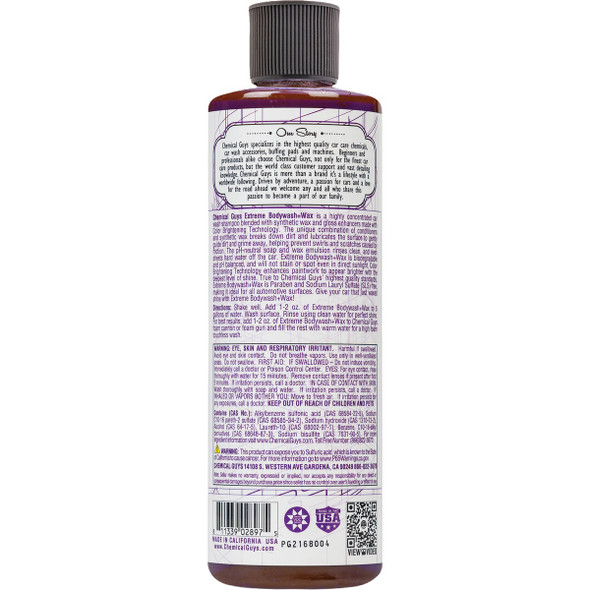 Chemical Guys 16 Oz. Extreme Body Wash & Wax Car Wash Soap CWS20716 591705