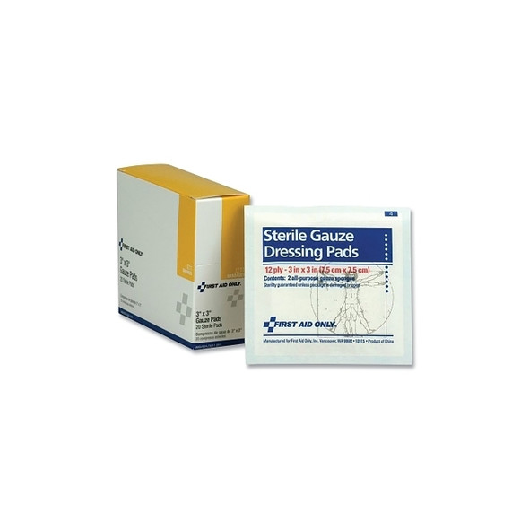 Sterile Gauze Pad, 3 in W, 3 in L, Gauze