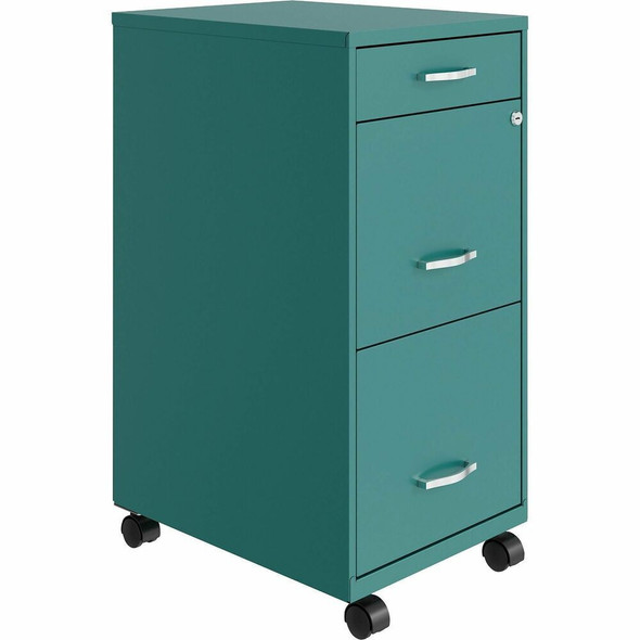 Hirsh SOHO File Cabinet - 3 x Drawer(s) for File - Mobility - Teal - 1 Each
