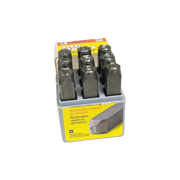 Standard Steel Hand Stamp Sets, 3/8 in, 0 thru 8