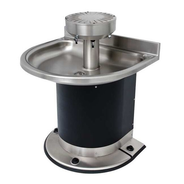 Acorn Controls Black/Silver, Semicircular, Wash Fountain 3543-2-F-DV-VPB-MXTP