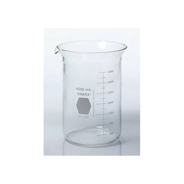 Beaker, Borosilicate Glass, Low Form, 4 L / 1.06 gal Capacity, A Type I, 6 PK