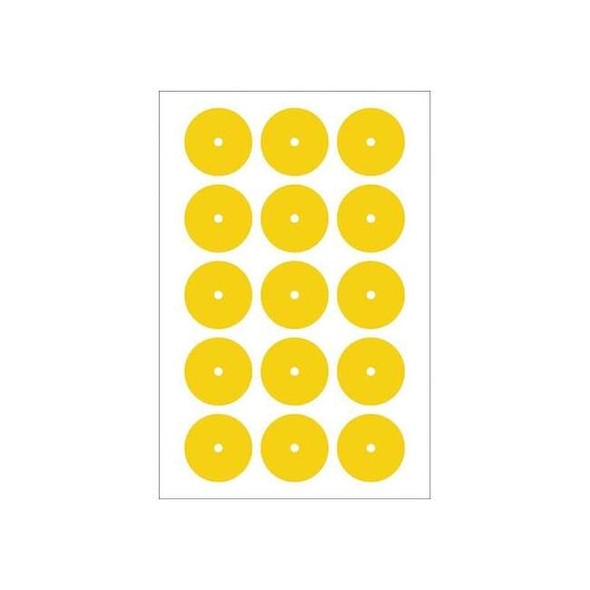 Accuform Gauge Marking Labels,2" dia.,Yellow,PK15 GML102YL