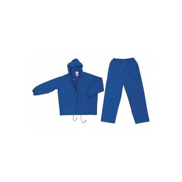 Mcr Safety Challenger .18Mm Pvc Nylon Suit 2 Pc,2XL, PVC/Nylon, Blue, 2XL 7032X2