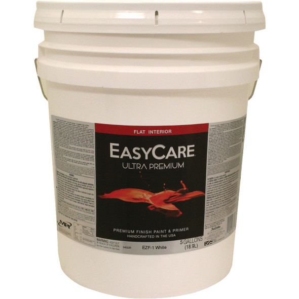 EasyCare Ultra Premium Flat Interior Wall Paint, White, 5 Gal. EZF1-5G