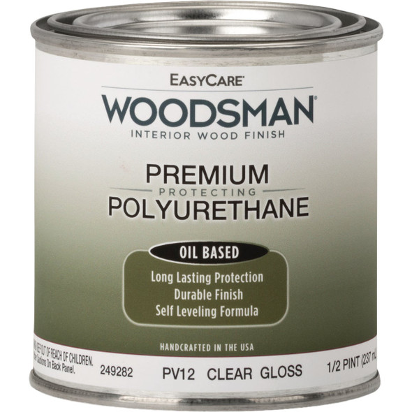 EasyCare Woodsman Oil Based Gloss Polyurethane Varnish, Clear, 1/2 Pt. PV12-HP
