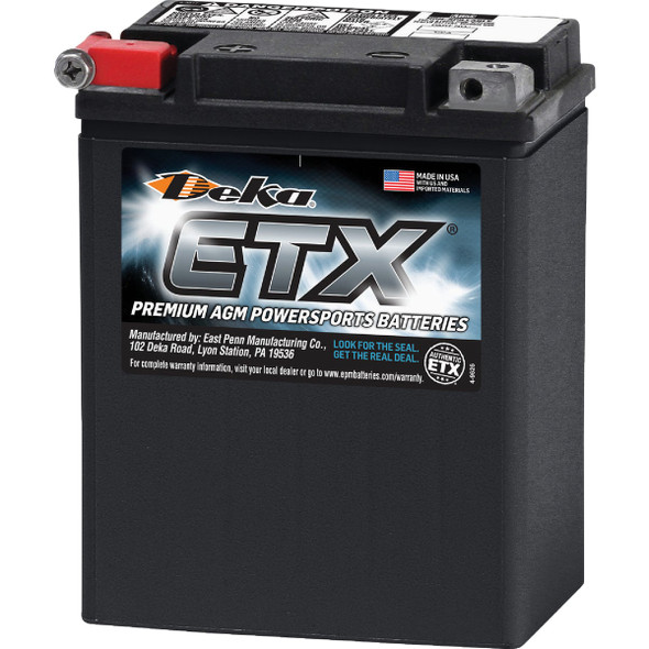 Deka 12V 220 CCA ETX15 AGM Powersport Battery ETX15