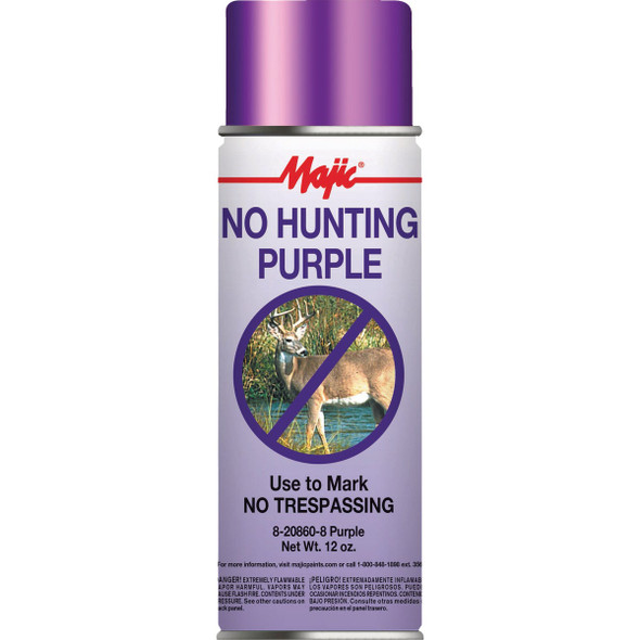 Majic Paints Latex No Hunt Purple Aerosol, Flat Finish, 12 Oz. 8-20860-8