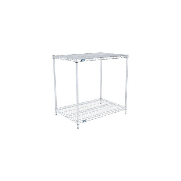 Nexel 2 Shelf Stainless Steel Wire Shelving Unit Starter 36""W x 24""D x 34""H