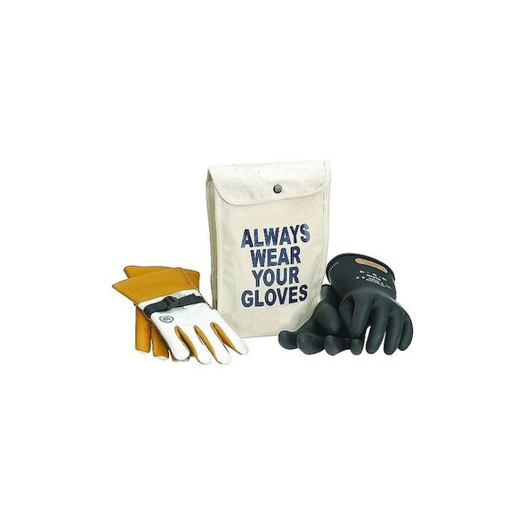 Electrical-Insulating Glove Kit, 500V AC, 2,500V DC, Size 2XL