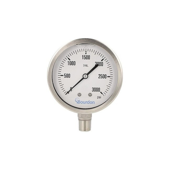 Bourdon Pressure Gauge, 1/2 in NPT, Bottom Location MEX5-D62.H34/0133
