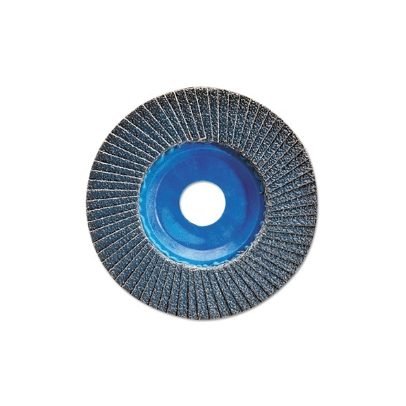 BlueFire® R884P Flap Disc, 4-1/2 in Dia, 40 Grit, 5/8 in to 11 Arbor, 13,300 RPM