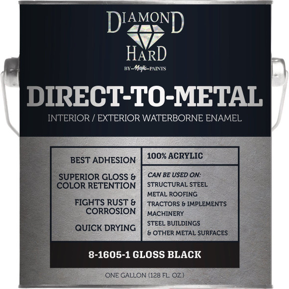 Majic Diamond Hard 5 Gal. Direct-To-Metal Acrylic Enamel, Gloss Safety Black