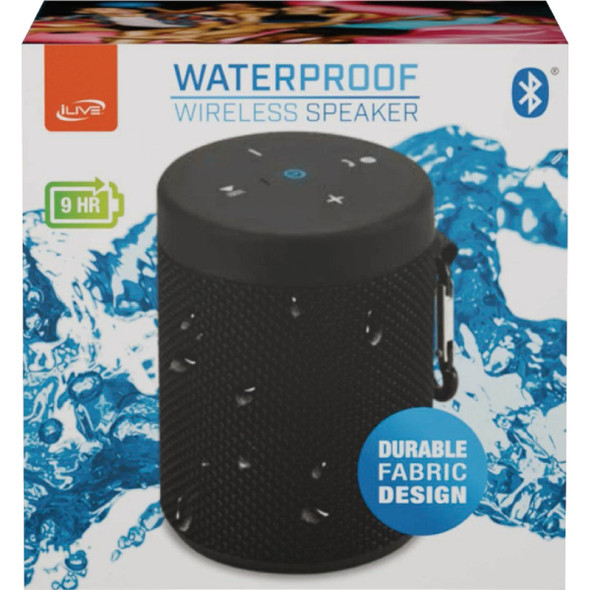 iLive Portable IPX5 Waterproof Wireless Speaker with Rubberized Coating ISBW108B 559978