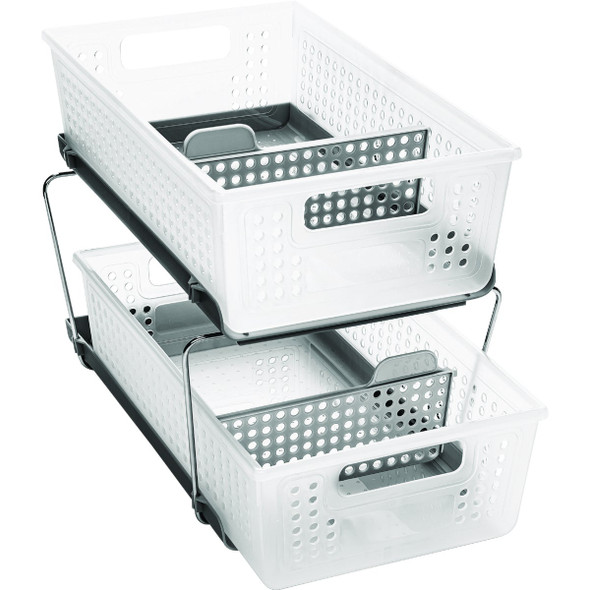 MadeSmart Two Tier Pull Out Organizer, Frost 95-29191-04