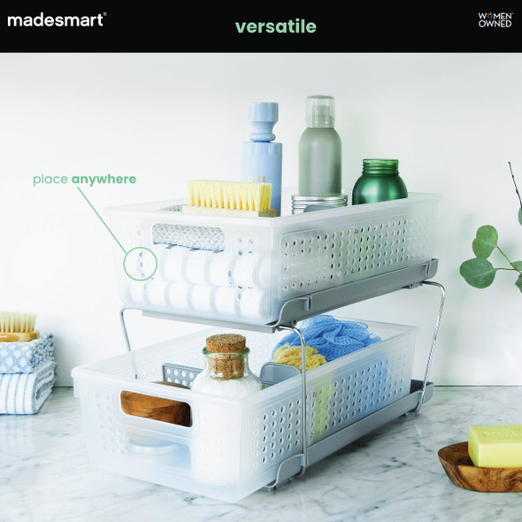 MadeSmart Two Tier Pull Out Organizer, Frost 95-29191-04 612639