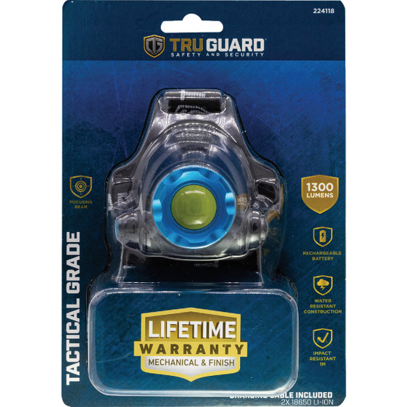 TruGuard 1300 Lm. Rechargeable LED Tactical Headlamp TG-1.3KHL-3-6 Pack of 6 512441