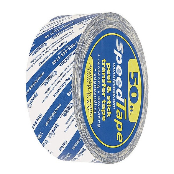 Double Sided Film Tape, 1 in W x 16 3/4 yd L, 5.5 mil Thick, 50 ft, Transparent