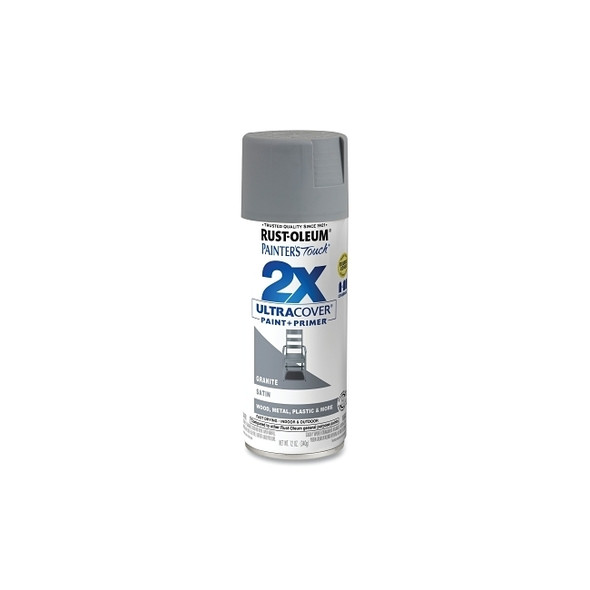 Painter's Touch® 2X Ultra Cover® Satin Spray Paint, 12 oz, Granite