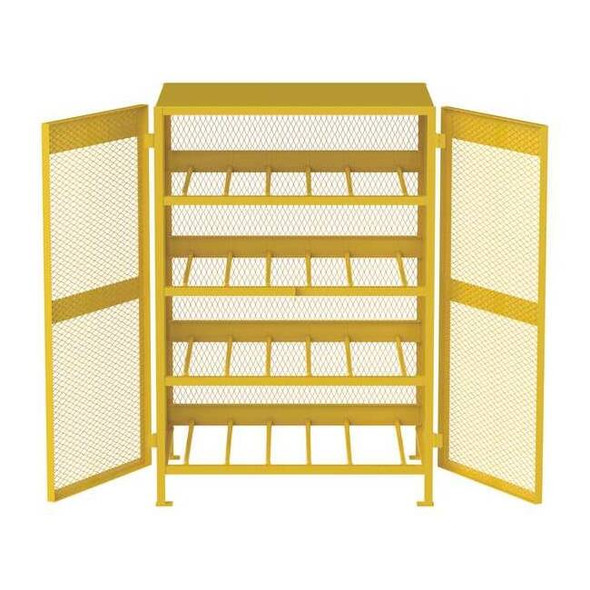 Jamco Cylinder Storage Cabinet, Yellow, Steel CH120YP