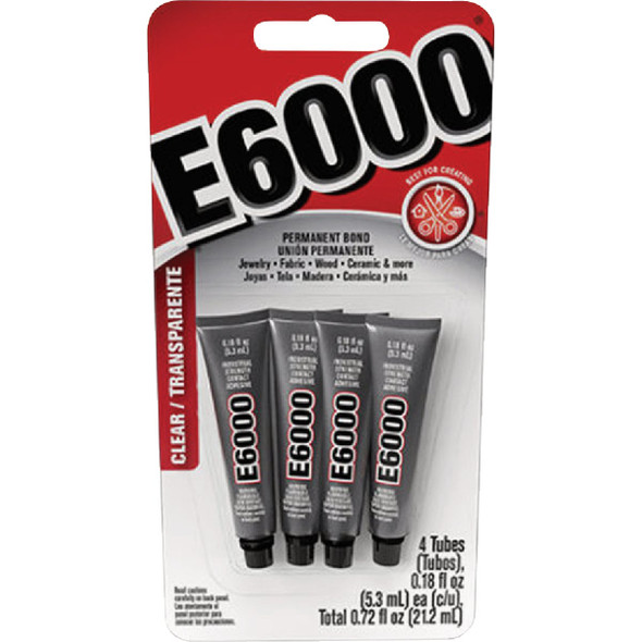 E6000 0.18 Oz. Industrial Strength Clear Craft Adhesive (4-Pack) 5518310