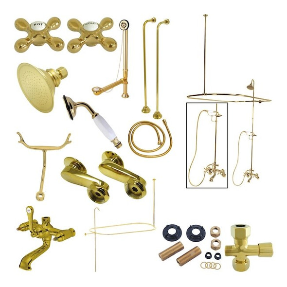 Kingston Brass CCK1142AX Clawfoot Tub Package Metal Cross Handles CCK1142AX
