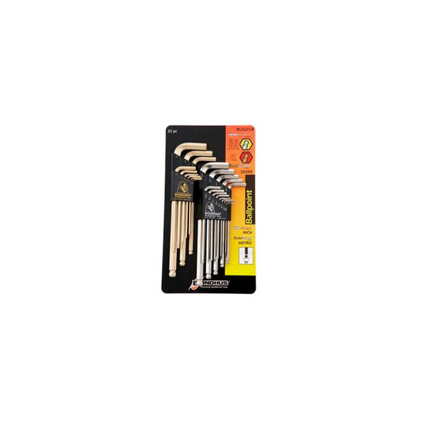 Bondhus 20399 GoldGuard/BriteGuard Plated Balldriver L-Wrench Double Pack